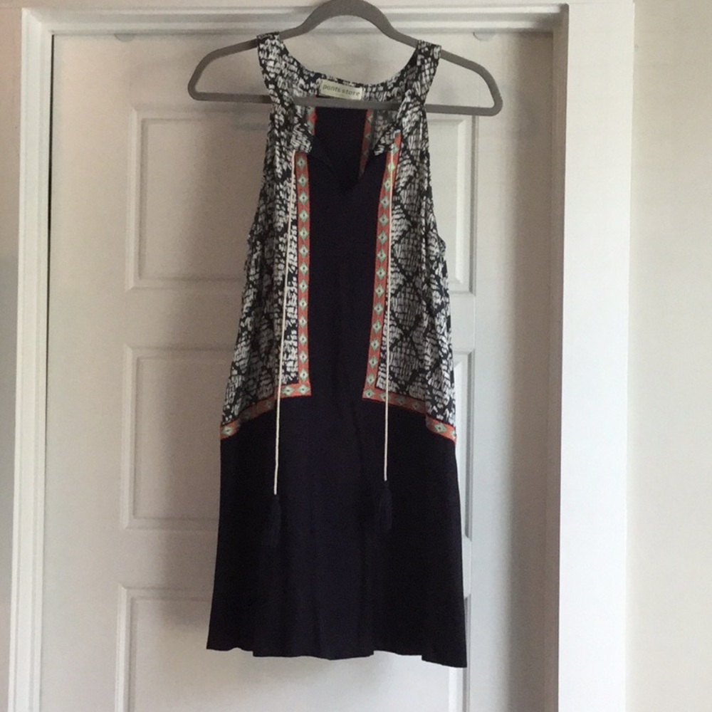 Medium navy/orange tassel dress